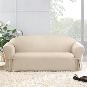 img 3 attached to 🛋️ SureFit Cotton Duck Sofa Slipcover: Relaxed Fit, Corner Ties, 100% Cotton, Machine Washable - Natural Color