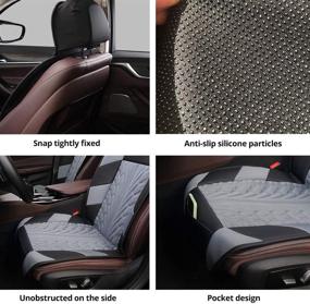 img 1 attached to 🚗 Enhance Comfort and Safety with AUTOYOUTH Gray Car Seat Cushion Covers: Airbag Compatible, Tire Tracks, Universal Fit, and Built-in Pocket