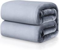 🛋️ onme full size gray fleece blanket - soft cozy microfiber flannel for sofa/chairs/bed - lightweight, warm & cozy логотип