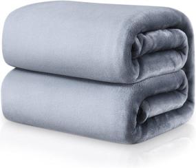 img 4 attached to 🛋️ ONME Full Size Gray Fleece Blanket - Soft Cozy Microfiber Flannel for Sofa/Chairs/Bed - Lightweight, Warm & Cozy