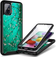 📱 e-began full-body protective case for samsung galaxy a51 5g with built-in screen protector – shockproof bumper cover with impact resistance - flower design plum blossom (excludes a51 4g/5g uw verizon) logo