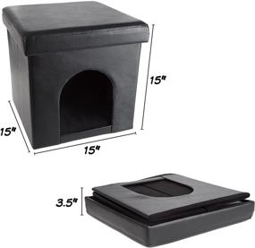 img 3 attached to 🐾 Collapsible Pet House Ottoman Collection - Versatile Multipurpose Cube Bed and Footrest for Small Dogs or Cats with Cushion Top and Interior Pillow: PETMAKER