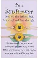 🌻 sunsh 2pcs sunflower/endless love bracelets: adjustable distance matching jewelry for women, girls, couples – perfect gifts for boyfriends, girlfriends, mothers, daughters, and friends logo