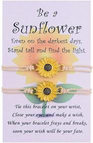 img 4 attached to 🌻 SUNSH 2Pcs Sunflower/Endless Love Bracelets: Adjustable Distance Matching Jewelry for Women, Girls, Couples – Perfect Gifts for Boyfriends, Girlfriends, Mothers, Daughters, and Friends