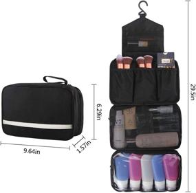 img 2 attached to 🔘. MONSTINA Toiletry Bag: Stylish Hanging Travel Organizer for Cosmetics and Toiletries - Black