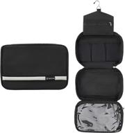 🔘. monstina toiletry bag: stylish hanging travel organizer for cosmetics and toiletries - black logo