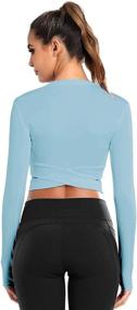 img 3 attached to DREAM SLIM Women's Tummy Cross Fitted Crop Tops for 🏋️ Yoga, Running, Gym Workout, and More - Short Sleeve, Cropped Tank Tops