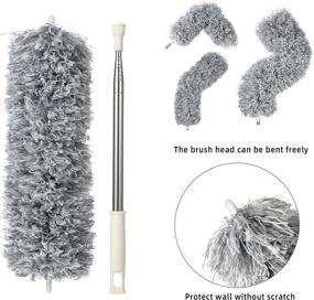img 3 attached to Versatile Microfiber Duster Collector with Extendable Handle - Ideal for High Ceiling Fans, Roof Covers, and Cobweb Dusting