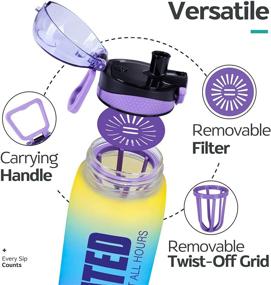 img 2 attached to 💦 Stay Hydrated with the Elvira 32oz Motivational Water Bottle - Time Marker & Removable Fruit Infuser Included!