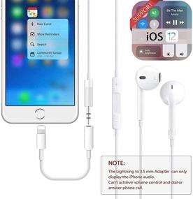 img 1 attached to Apple MFi Certified Lightning to 3.5mm Headphone Adapter for iPhone [2 Pack] - Compatible with iPhone 12, 11 Pro, XR, XS, X, 8, 7, iPad - Supports all iOS - Aux Dongle Cable Converter