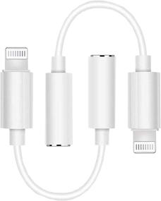 img 4 attached to Apple MFi Certified Lightning to 3.5mm Headphone Adapter for iPhone [2 Pack] - Compatible with iPhone 12, 11 Pro, XR, XS, X, 8, 7, iPad - Supports all iOS - Aux Dongle Cable Converter