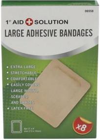 img 1 attached to 🩹 Extra Large 3"x4" Jumbo Adhesive Bandages: Ideal for Travel, Work, Sports, First Aid - Comfortable for Knee, Elbow