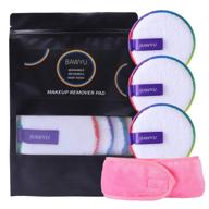 🧼 babyu reusable microfiber makeup remover pads: ideal for heavy or eye makeup! (pack of 3 + bonus headband) logo