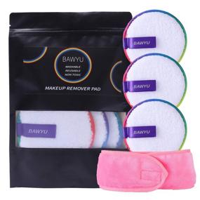 img 4 attached to 🧼 BABYU Reusable Microfiber Makeup Remover Pads: Ideal for Heavy or Eye Makeup! (Pack of 3 + Bonus Headband)