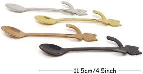 img 3 attached to 🐱 Honbay Set of 4 Stainless Steel Mini Cat Spoons for Tea, Coffee, Dessert, Sugar, Ice Cream, etc (11.5cm/4.5inch)