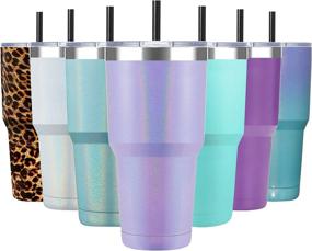 img 4 attached to 🌬️ ALOUFEA Stainless Tumbler: Insulated Lavender that Keeps Drinks Perfectly Chilled