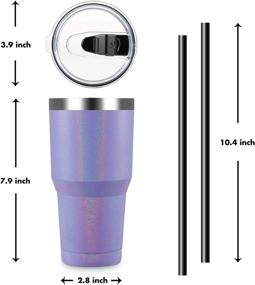 img 3 attached to 🌬️ ALOUFEA Stainless Tumbler: Insulated Lavender that Keeps Drinks Perfectly Chilled