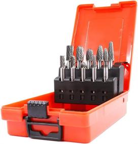 img 4 attached to 🛠️ WUWTOOLS Tungsten Carbide Rotary Burrs Set - High-performance Rotary Tool Kit for Precise Carving, Polishing, and Cutting Metal, Wood, Glass, Plastic, Stone - 10PCS Double Cut Burrs with 1/4 Shank - Ideal Die Grinder Drill Accessories