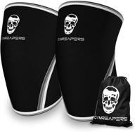 🏋️ gymreapers 7mm knee sleeves (1 pair) with gym bag - compression braces for squats, fitness, weightlifting, and powerlifting - men & women - 1 year warranty (large) логотип