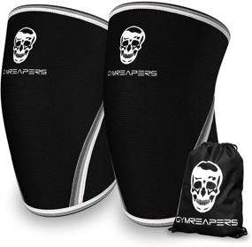 img 4 attached to 🏋️ Gymreapers 7MM Knee Sleeves (1 Pair) with Gym Bag - Compression Braces for Squats, Fitness, Weightlifting, and Powerlifting - Men & Women - 1 Year Warranty (Large)