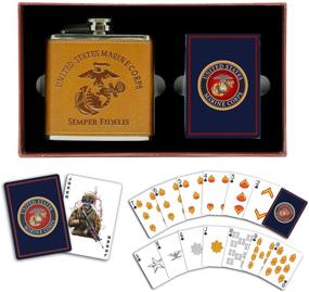 img 4 attached to 🚀 USMC Flask & Marine Corps Playing Cards Set - Perfect Gift for Marines with Enhanced SEO