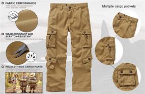 img 2 attached to Alfiudad Boys Cargo Pants - Stylish Outdoor Hiking and Camping Trousers for Kids with Multiple Pockets