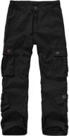 alfiudad boys cargo pants - stylish outdoor hiking and camping trousers for kids with multiple pockets logo