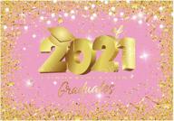 fun-tastic pink & golden glitter class of 2021 🎓 graduation party backdrop - celebrate graduates with funnytree photography background! logo