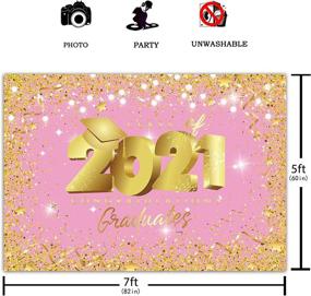 img 3 attached to Fun-tastic Pink & Golden Glitter Class of 2021 🎓 Graduation Party Backdrop - Celebrate Graduates with Funnytree Photography Background!