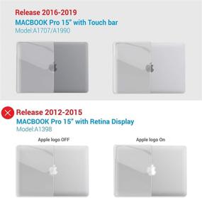 img 2 attached to 📱 IBENZER MacBook Pro 15 Inch Case 2019 2018 2017 2016 A1990 A1707, Clear Frost Plastic Hard Shell Case with Keyboard Cover & Type C Adapter for Apple Mac Pro 15 Touch Bar, T15CL+1TC