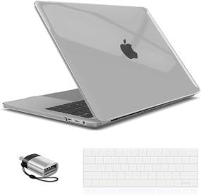 img 4 attached to 📱 IBENZER MacBook Pro 15 Inch Case 2019 2018 2017 2016 A1990 A1707, Clear Frost Plastic Hard Shell Case with Keyboard Cover & Type C Adapter for Apple Mac Pro 15 Touch Bar, T15CL+1TC