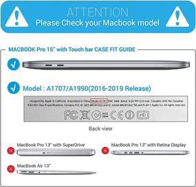 img 3 attached to 📱 IBENZER MacBook Pro 15 Inch Case 2019 2018 2017 2016 A1990 A1707, Clear Frost Plastic Hard Shell Case with Keyboard Cover & Type C Adapter for Apple Mac Pro 15 Touch Bar, T15CL+1TC