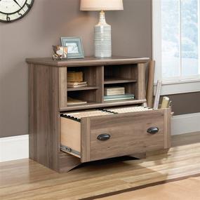 img 2 attached to 🗄️ Sauder Harbor View Lateral File: Stylish Storage Solution in Salt Oak Finish