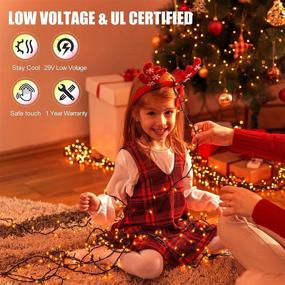 img 3 attached to 🎄 HYH 300 LED Orange Christmas Lights Outdoor Decorations for Tree Indoor/Outdoor, Twinkly String Lights, Waterproof Xmas Lights - 8 Modes, UL Listed, Expandable