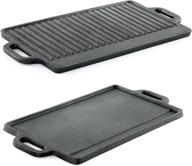 🔥 highly durable reversible double burner cast iron grill griddle by prosource | black logo