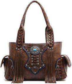 img 4 attached to Cowgirl Trendy Western Concealed Shoulder Women's Handbags & Wallets