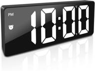 ⏰ usb charger alarm clock for bedrooms - basic led bedside clock with 7" large display, snooze, battery backup, dimmer, volume, 12/24h dst support logo