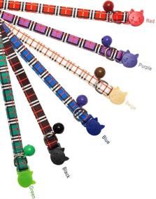 img 3 attached to 6 Pack of Adjustable Breakaway Cat Collars with Bells and Safety Buckles - Plaid Patterns in Mixed Colors, Suitable for Kittens Sized 7.8-11.8 Inch