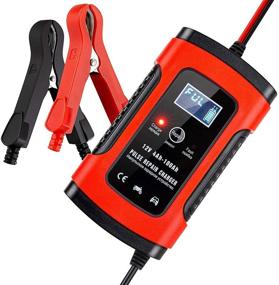 img 4 attached to 🔋 Smart Automotive Car Battery Charger 12V 5A- LCD Display, Multi-Protection, Fully Automatic Trickle Charger for Car/Motorcycle/Lawn Mower/Boat (Red)