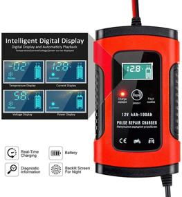 img 3 attached to 🔋 Smart Automotive Car Battery Charger 12V 5A- LCD Display, Multi-Protection, Fully Automatic Trickle Charger for Car/Motorcycle/Lawn Mower/Boat (Red)