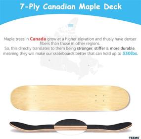 img 3 attached to 🛹 TEEMO Skateboard for Beginners - 7-Ply Maple Deck, 31x8, Double Kick, Concave Standard Skateboard for Kids, Teens & Adults