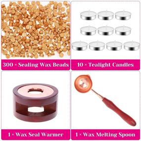 img 3 attached to Wax Seal Kit with 312pcs Sealing Wax Beads, Wax Seal 💌 Warmer, Spoon, and Tealight Candles - Perfect for Letter Sealing with Wax Stamp