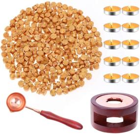 img 4 attached to Wax Seal Kit with 312pcs Sealing Wax Beads, Wax Seal 💌 Warmer, Spoon, and Tealight Candles - Perfect for Letter Sealing with Wax Stamp