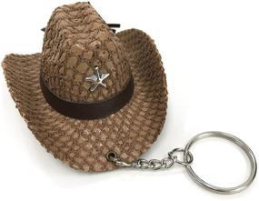 img 1 attached to Authentic Western Leather Cowboy Keychain Keychains - Timeless and Nostalgic!