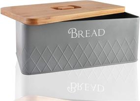 img 4 attached to 🍞 Bamboo Lid Bread Box - Space-Saving Bread Storage Container for Kitchen Countertop, Bread Keeper Bin - Fresh Loaves - Baking & Beyond