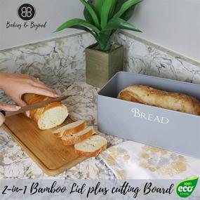 img 1 attached to 🍞 Bamboo Lid Bread Box - Space-Saving Bread Storage Container for Kitchen Countertop, Bread Keeper Bin - Fresh Loaves - Baking & Beyond