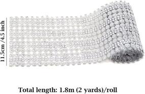 img 3 attached to 💎 Sparkling Flower Shape Diamond Mesh Wrap Roll: Honbay 4.5 Inch x 2 Yards Faux Crystal Rhinestone Mesh Ribbon for Wedding, Birthday, Baby Shower, Arts & Crafts, etc (Silver)
