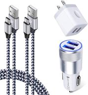 🔌 high-speed 5.4a car adapter & usb wall charger with 2 type c cables - samsung galaxy s21 ultra, lg v30, oneplus 8 pro, and more! logo