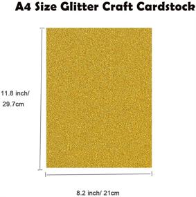 img 3 attached to 🎉 20 A4 Glitter Craft Paper Sheets: Sparkle and Shine with Gold Glitter Cardstock for DIY Crafts, Scrapbooking, and Party Decorations