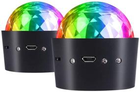 img 4 attached to 🎉 Miuko Mini Disco Light: Sound Activated Multi-Color Battery Operated Party Ball - 2-Pack!